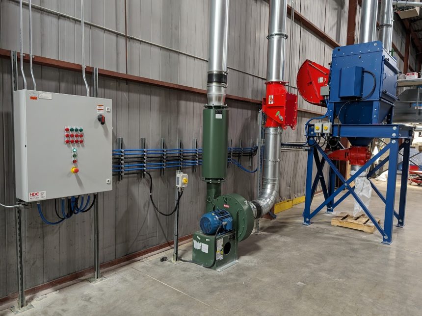 dust collector panel build and installation